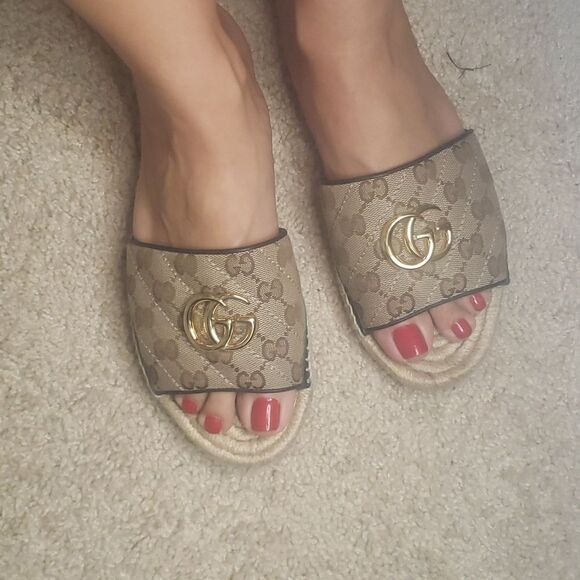 GUCCI GG Monogram Espadrilles Sandals - Picture 16 of 16